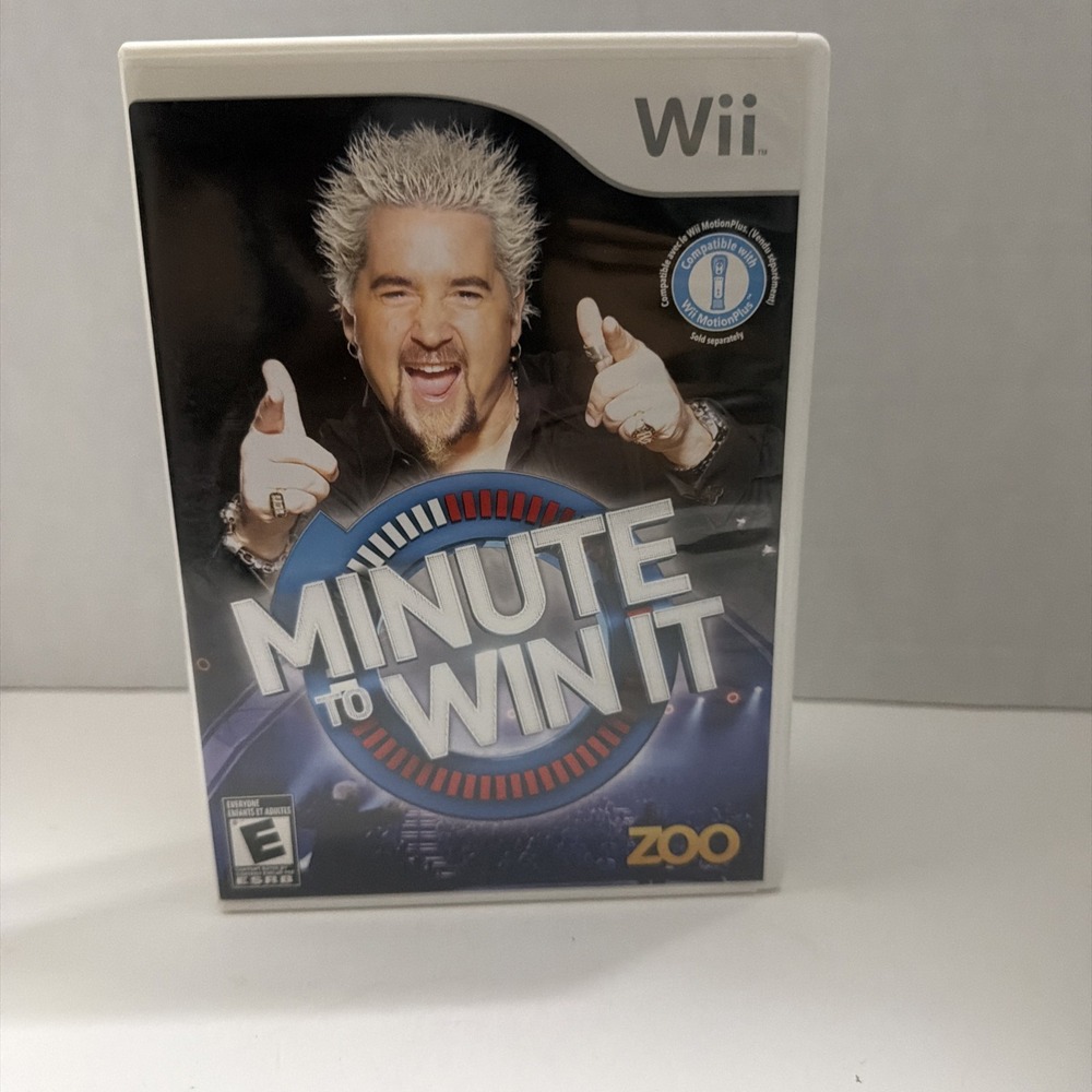 Minute to Win It Nintendo Wii Game Guy Fieri CIB Complete with Manual
